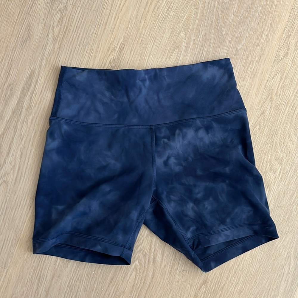 Lululemon navy blue tie dye shorts